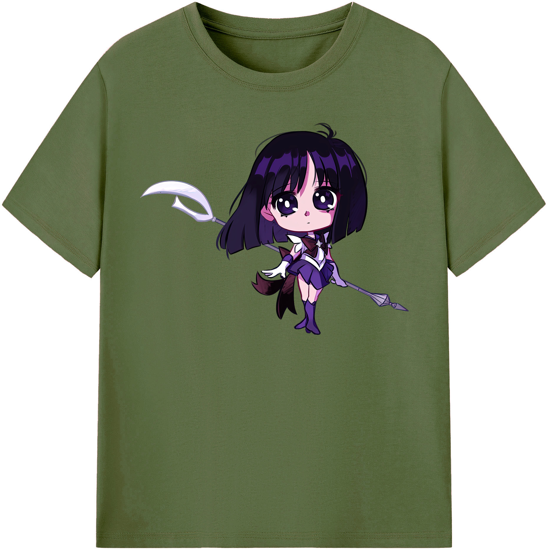 （画像用） 美少女戦士セーラームーン 土萠ほたる Sailor Moon Tomoe Hotaru （セーラーサターン；Sailor Saturn） 綿100％半袖Tシャツ（フロントプリント）